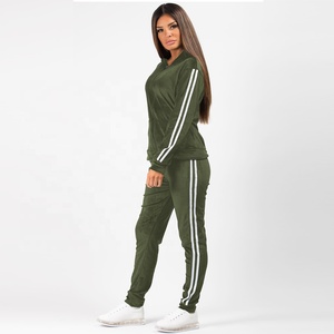 Ensemble de survêtement 2 pièces coupe-vent extensible dans les quatre sens à manches longues pour femme, col montant, avec cordon de serrage, grandes tailles - Product Image 2