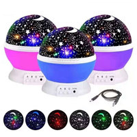 Lampe de Nuit LED Projecteur de Ciel Étoilé Lumière de Nuit Lampe de Table pour Bébé Décoration de Fête Projecteur Rotatif Étoiles Lune Galaxie