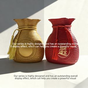 Bouteille de vin en verre en forme de sac porte-bonheur 500 ml avec estampage à chaud pour <span class=keywords><strong>Tequila</strong></span>, Brandy et boissons énergisantes – Estampage Or, Origine Shandong - Product Image 6