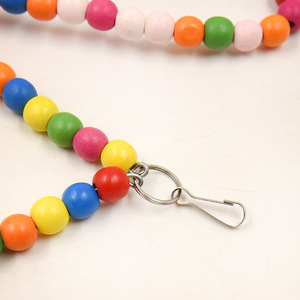 Balancelle triangulaire pour perroquet, jouet à mâcher en bois, perles colorées, anti-ennui pour les canaris, les cockatoos et les oiseaux de compagnie - Product Image 3