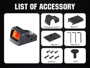 Ohhunt Réflexe Red Dot Sight Multi Réticule 12 Réglages de Luminosité Shake Awake Red Dot <span class=keywords><strong>Telescopic</strong></span> Sight - Product Image 6