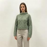 Pull à capuche tricoté pour femme Kenzi, manches longues, personnalisable OEM & ODM, haute qualité, bleu foncé, vente en gros, vêtements de loisirs