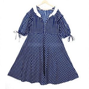 Robe midi pour femme, style décontracté, motif floral imprimé à la main, fermeture boutonnée, 100% coton, taille naturelle, respirante, magnifique, imprimé en bloc - Product Image 1