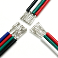 Cable de Extensión Plano Trenzado RGB de 4 Pines UL2468, Cable Aislado de PVC OFC Estañado para Tira de Luz LED RGB