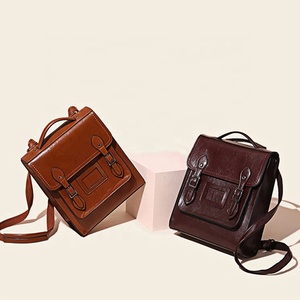 Sac à dos scolaire unisexe vintage en cuir véritable Crazy Horse de haute qualité, sac à bandoulière pour hommes et femmes - Product Image 4