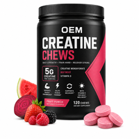 Créatine monohydrate de qualité professionnelle OEM ODM avec racine de betterave et vitamine D, comprimés à croquer pour la concentration et la synergie pendant l'entraînement