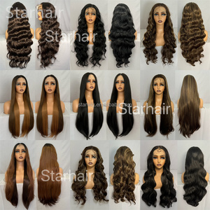 Pelucas al por mayor de cabello trenzado sintético 13x6 de 32 pulgadas <span class=keywords><strong>con</strong></span> encaje <span class=keywords><strong>frontal</strong></span> y cabello de bebé, pelucas sintéticas transparentes sin pegamento - Product Image 5