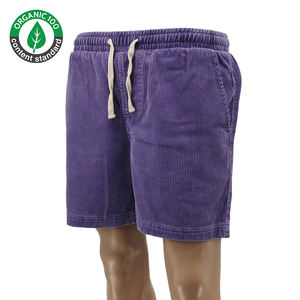 Short de basket-ball de sport en velours côtelé pour hommes, décontracté, en coton biologique Offre Spéciale personnalisé, violet pour la course à pied - Product Image 3