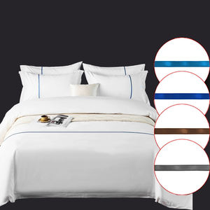 Egyptische Lange Nieten Katoen 100% Satijn Wit Beddengoed Set Zacht Comfortabel Verkrijgbaar Tweeling Full Queen King Size 300 Count Print - Product Image 2