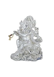 Bansuri Ganesha Idol Decorative Hindu God Statue with Flute Krishna Style Design for Puja Home Temple Decor Gifting Item - Product Image 2