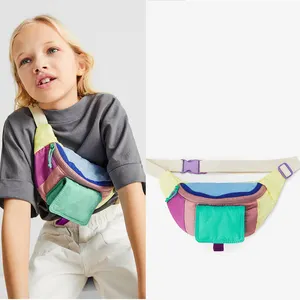 Tùy Chỉnh Kỹ Thuật Nylon Nhiều Màu Trẻ Em Eo Purse Fanny Pack Trẻ Em Belt Bag Cho Cô Gái