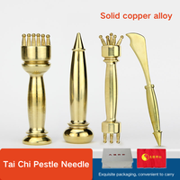 Kit d'aiguilles de massage en cuivre Tai Chi, outil de pression sur points d'acupuncture en laiton, stimulation des méridiens chinois pour la maison, le salon et le bien-être