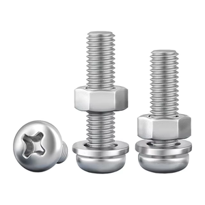 Viti a <span class=keywords><strong>Croce</strong></span> con <span class=keywords><strong>Testa</strong></span> Tonda e Guarnizione in Acciaio Inox 304 di Alta Qualità, Made in China - Product Image 2