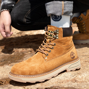 Botas de Senderismo de Gamuza para Hombre, Punta Redonda, Forro Polar, Suela de Goma, Entresuela de EVA, Aislantes para Otoño, Calzado de Trabajo para Exteriores - Product Image 2