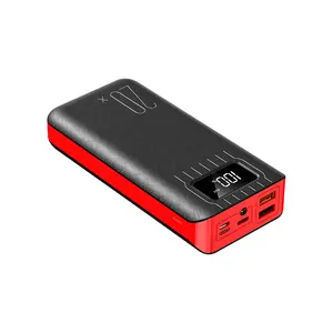 Antarmuka USB Tipe C portabel, Bank daya 10000mAh 2000mAh 30000mAh antarmuka pengisian daya USB Tipe C dengan lampu darurat luar ruangan