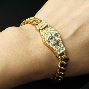 Accesorio popular y versátil 2025A en Instagram: una pulsera de circonitas cubanas de 17mm hecha de cobre <span class=keywords><strong>Croton</strong></span> - Product Image 1