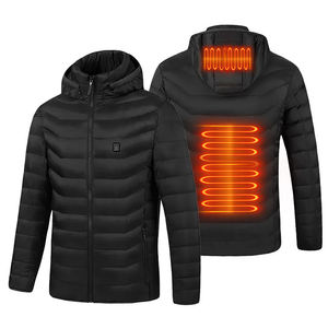 Veste chauffante unisexe décontractée d'<span class=keywords><strong>hiver</strong></span> avec fermeture éclair, batterie non incluse, <span class=keywords><strong>sweat</strong></span> à <span class=keywords><strong>capuche</strong></span> thermique léger - Product Image 3