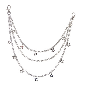 โซ่คาดเอวรูปดาวแบบยูนิเซ็กซ์ โลหะผสมสังกะสี สไตล์ฮิปฮอป หลายชั้น สำหรับใส่ทุกวัน แฟชั่นเครื่องประดับร่างกาย - Product Image 5