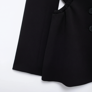 Mujer de manga larga Casual Cut Out Blazer Otoño Chaqueta de mujer Abrigo Casual Nuevo en ropa exterior - Product Image 1