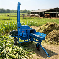 Broyeur et coupe-paille agricole robuste 6T/H avec moteur pour la découpe et le broyage des tiges de cultures et l'alimentation animale - Numérique