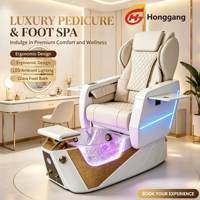 Fauteuil de pédicure professionnel pour salon de manucure, fauteuil inclinable avec bain de pieds, station de spa, massage et accoudoirs pour manucure