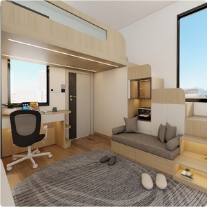 Hiện Đại Tiết Kiệm Không Gian Giường Đồ Nội Thất Thiết Lập Phòng Nhỏ Gỗ Loft Giường Thiết Kế Với Cầu Thang Cho Người Lớn Và Căn Hộ - Product Image 4