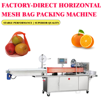 Horizontale netzakverpakkingsmachine, 1-5kg automatische netzakknipper voor sinaasappels, druiven, drakenvruchten, met label- en datumafdruk