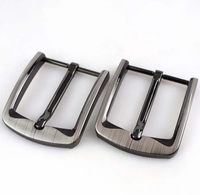 40mm DIY Leather Craft Jeans Waist Accessories Ceinture Head Solid Brushed Metal Belt Buckle Single Pin Half Buckle