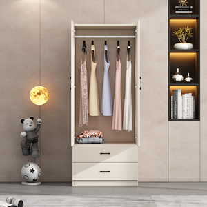 <span class=keywords><strong>Armoire</strong></span> de rangement en bois massif de style moderne pour petits appartements pour chambres d'enfants Assemblage simple requis - Product Image 2