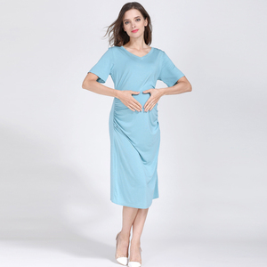 Emozioni mamme donne incinte vestono abiti maternali estivi a manica corta elasticizzati modali abiti di grandi dimensioni per donne <span class=keywords><strong>in</strong></span> <span class=keywords><strong>gravidanza</strong></span> - Product Image 3