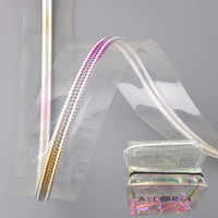 Fermeture éclair usine en gros Transparent PVC fermeture éclair bande accessoires de couture PVC Nylon fermeture éclair pour trousse de maquillage