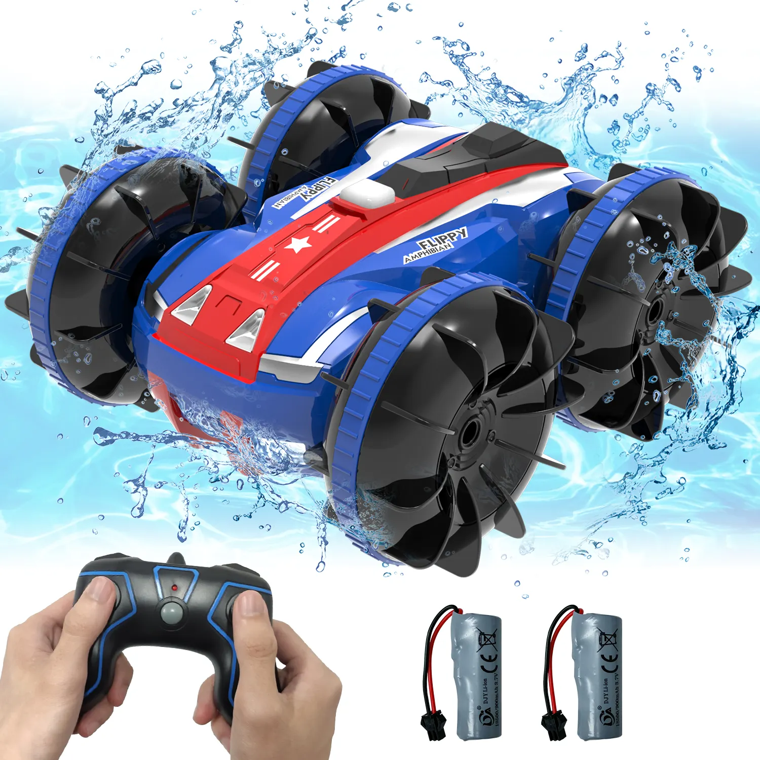 VOLANTEXRC Amphibious Remote Control Boats Beach Pool Toys 2.4Ghz 4WD RC Stunt CAR Waterproof Truck Birthday Gifts for kids