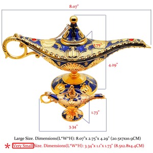 Lámpara Mágica de Aladino de Latón, Quemador de Incienso de Colores, Artesanía Metálica, Adorno para Decoración del Hogar, Hotel, Bodas, Lámpara de Aladino con Diseño de Kumquat - Product Image 5