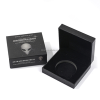 Estuche de Regalo para Monedas Conmemorativas, Caja de Presentación Forrada en Terciopelo para Monedas Metálicas de 40 mm con Temática de Extraterrestres, OVNIs y Espacio, para Coleccionistas