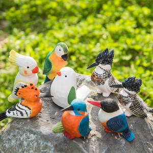 Küçük şişman kuş ahşap oyuncak şekil heykelleri çocuk DIY Spot süslemeleri ve ofis oturma odası hediyeler Sheng Xin MD-005 1/12 ölçekli - Product Image 2