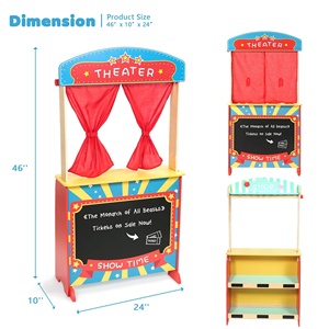 Vente chaude enfants jouets 2023 jouer au théâtre et deux marionnettes à main jouets <span class=keywords><strong>en</strong></span> <span class=keywords><strong>bois</strong></span> enfant drôle semblant jouer enfants jouets - Product Image 6