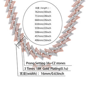 Pulseras Europeas Más Vendidas de 14mm, Collares de Cobre con Diamantes Completos Estilo Hip-Hop, Joyería Masculina al por Mayor, Símbolo Urbano - Product Image 4