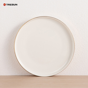 2026 Luxury Nordic Ceramic Dinnerware <b>Set</b> Kiln Glazed Porcelain Tableware with Gold Rim White Luxury Plates - Product Image 2