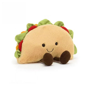 Boneka Makanan Lucu dari Bahan Polyester & Kapas PP Super Lembut, Aneka Ragam Burger Pizza Taco Kue, Hadiah Menenangkan untuk Anak-Anak Remaja - Product Image 2