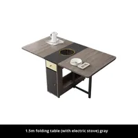 Ensemble table et chaises pliantes multifonctionnelles en bambou, idéal pour les petits appartements, usage domestique, extensible avec roulettes