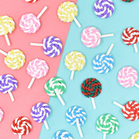 Vendita calda colorato lecca-lecca in argilla polimerica artigianato candy charms per fai da te scrapbook gioielli che fanno forcina per telefono decorazione