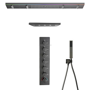 Ensemble <span class=keywords><strong>de</strong></span> <span class=keywords><strong>douche</strong></span> <span class=keywords><strong>thermostatique</strong></span> <span class=keywords><strong>de</strong></span> luxe extra-large 1200*300 MM avec effet cascade <span class=keywords><strong>de</strong></span> plafond pour une expérience <span class=keywords><strong>de</strong></span> <span class=keywords><strong>douche</strong></span> intégrale ultime - Product Image 4