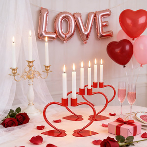 Candelabros Metálicos Románticos en Forma de Corazón, Decoraciones para Bodas, Adornos para Cenas a la Luz de las Velas del Día de San Valentín, Artesanías Metálicas de Lujo - Product Image 5
