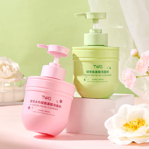 Limpiador Facial de Ácido Salicílico y Aminoácidos <span class=keywords><strong>Sakura</strong></span> de 300 ml de Fábrica OEM TWG, Control de Grasa, Limpiador Facial Calmante de Té Verde y Aminoácidos - Product Image 1