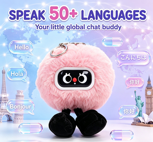 Jouet en peluche parlant pour animaux de compagnie, jouet en peluche interactif IA, poupée en peluche avec écran facial, compagnon IA mignon et moelleux, jouet intelligent pour enfants - Product Image 3