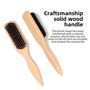 Brosse <span class=keywords><strong>de</strong></span> toilettage pour <span class=keywords><strong>moustache</strong></span> en poils <span class=keywords><strong>de</strong></span> sanglier en bois avec logo personnalisé Brosse <span class=keywords><strong>de</strong></span> <span class=keywords><strong>style</strong></span> barbe pour hommes vente en gros - Product Image 4