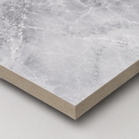 WYRAX Lembaran Marmer UV Abu-abu Muda Carrara untuk Dinding TV Ruang Tamu Apartemen, Pelapis Interior Apartemen Modern, Tebal 2.8mm, Ukuran 4x8ft