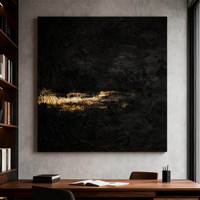 Peinture sur toile abstraite à texture de feuille d'or, peinte à la main, décoration murale haut de gamme pour salon