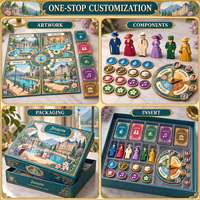 Jeu de société personnalisé sur la gestion du patrimoine thermique des villes spa historiques, jeu de stratégie sur la gestion du patrimoine, Art Nouveau, pour le commerce de détail de destinations