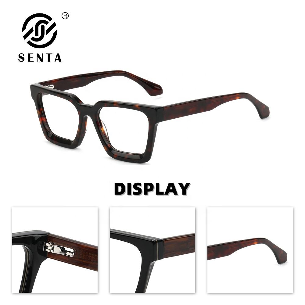 Thick Handmade Black Men Eyewear Designer Optical Glasses Frame Luxury  Rectangle Vintage Customized Women Prescription Eyeglass